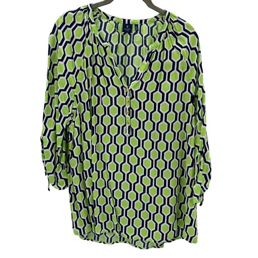 Kaari Blue Green/Navy Top Women's Size XL